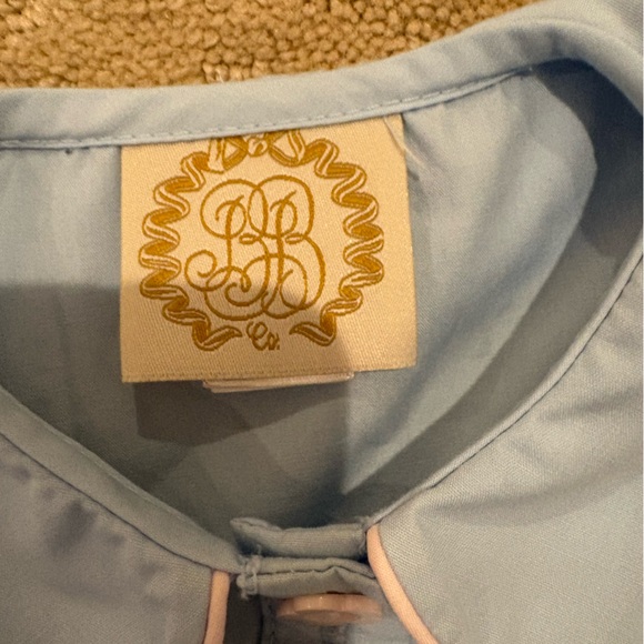 Beaufort Bonnet Light Blue Dress with Smocked Pink flowers - Picture 2 of 5